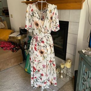 Sunflower wrap dress